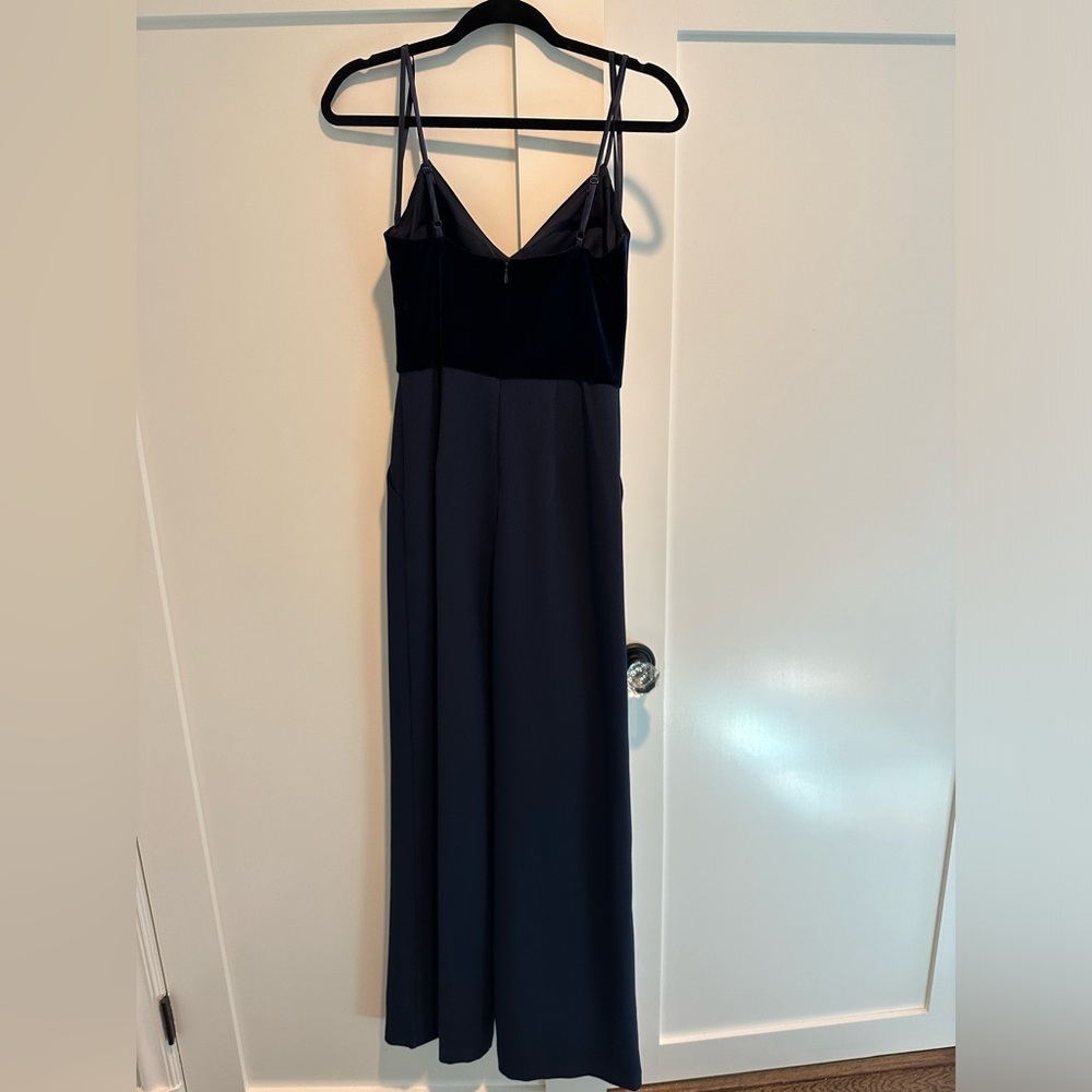 Navy Velvet Bodice Jumpsuit, size 2
